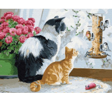 Картина по номерам с цветной схемой на холсте 30х40 Познаем мир (24 цвета)