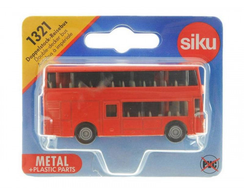 Автобус Siku 1321 двухэтажный 1/87, 7.2 см, красный