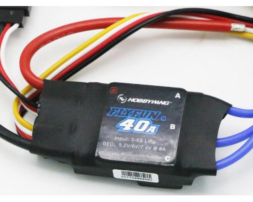 Бесколлекторный регулятор Hobbywing FLYFUN-40A-V5 (40A-60A, Aircraft)