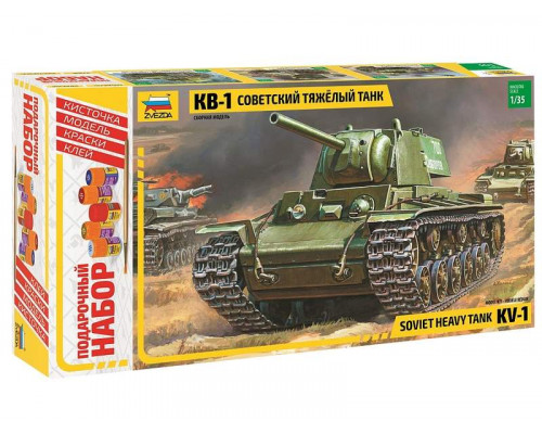 Сборная модель ZVEZDA Советский тяжелый танк КВ-1, подарочный набор, 1/35