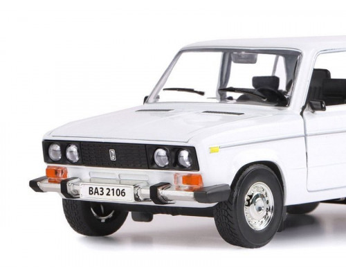 Машина АВТОПАНОРАМА ВАЗ 2106, 1/22, белый, инерция, в/к 24,5*12,5*10,5 см