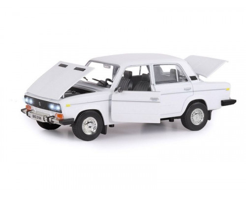 Машина АВТОПАНОРАМА ВАЗ 2106, 1/22, белый, инерция, в/к 24,5*12,5*10,5 см