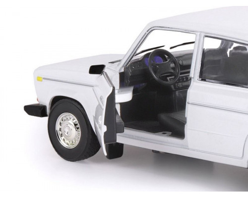 Машина АВТОПАНОРАМА ВАЗ 2106, 1/22, белый, инерция, в/к 24,5*12,5*10,5 см