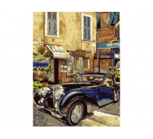 Картина по номерам с цв. схемой на холсте 30х40 Бугатти 1939 г. (17 цветов)