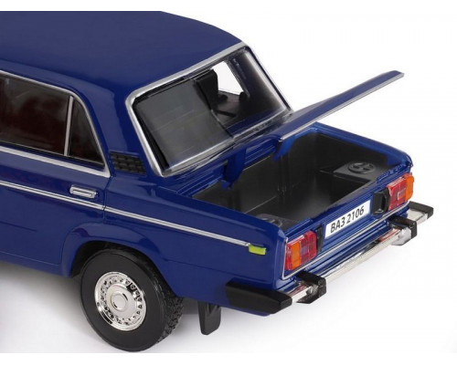 Машина АВТОПАНОРАМА ВАЗ 2106, 1/22, синий, инерция, в/к 24,5*12,5*10,5 см