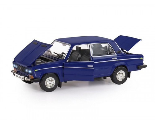 Машина АВТОПАНОРАМА ВАЗ 2106, 1/22, синий, инерция, в/к 24,5*12,5*10,5 см