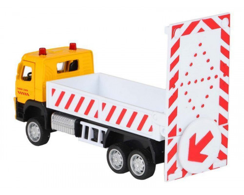 Машина АВТОПАНОРАМА VOLVO FM Дорожные службы, желтый, 1/72, инерция, в/к 17,5*13*6,5 см