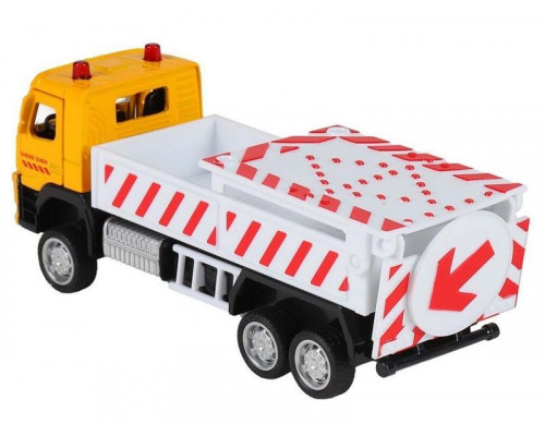 Машина АВТОПАНОРАМА VOLVO FM Дорожные службы, желтый, 1/72, инерция, в/к 17,5*13*6,5 см