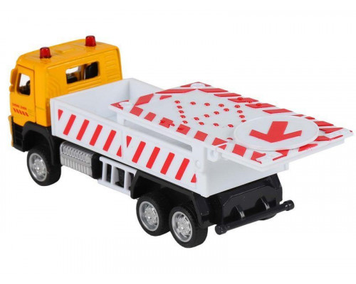 Машина АВТОПАНОРАМА VOLVO FM Дорожные службы, желтый, 1/72, инерция, в/к 17,5*13*6,5 см