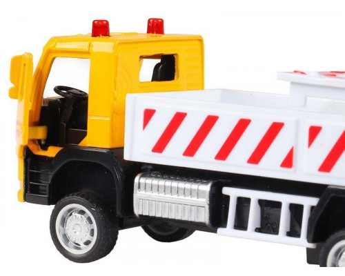 Машина АВТОПАНОРАМА VOLVO FM Дорожные службы, желтый, 1/72, инерция, в/к 17,5*13*6,5 см