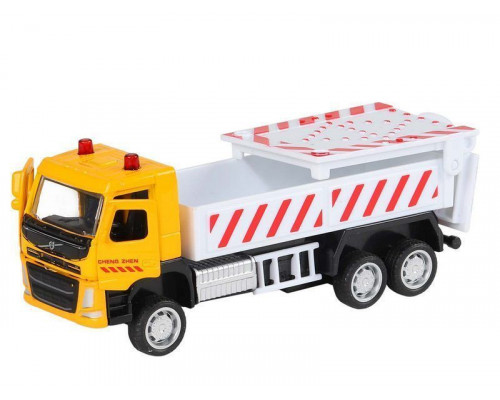 Машина АВТОПАНОРАМА VOLVO FM Дорожные службы, желтый, 1/72, инерция, в/к 17,5*13*6,5 см
