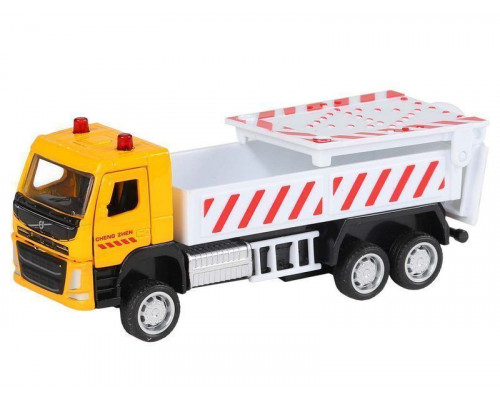 Машина АВТОПАНОРАМА VOLVO FM Дорожные службы, желтый, 1/72, инерция, в/к 17,5*13*6,5 см