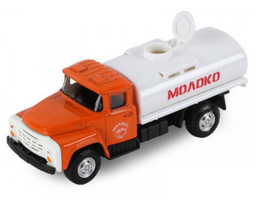 Машина АВТОПАНОРАМА Молоко, 1:52, цвет оранжевый, инерция, в/к 16,1*6,1*7,6 см