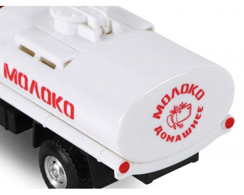 Машина АВТОПАНОРАМА Молоко, 1:52, цвет оранжевый, инерция, в/к 16,1*6,1*7,6 см