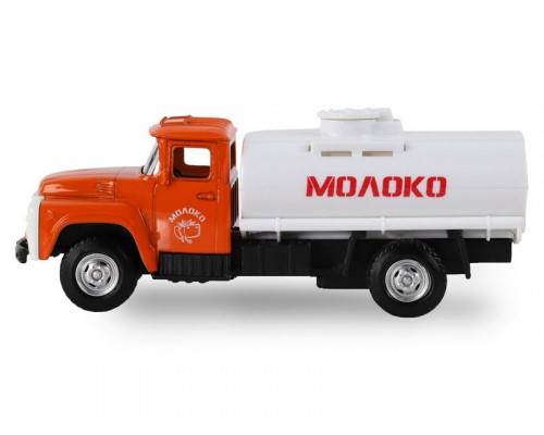 Машина АВТОПАНОРАМА Молоко, 1:52, цвет оранжевый, инерция, в/к 16,1*6,1*7,6 см