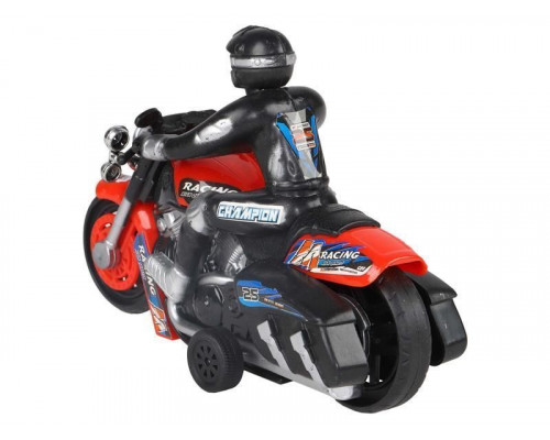 Мотоцикл AUTODRIVE 15см инерц. на бат. со светом и звуком, красный,  в/к 17,5*14*6,5