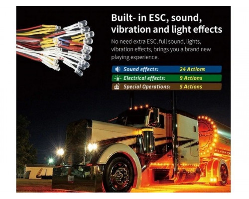 Система освещения ПРО G.T.Power со звуковым и вибрационным модулем для радиоуправляемых грузовиков