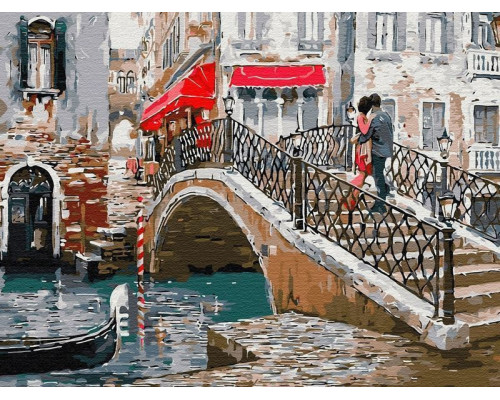 Картина по номерам 40х50 Мостик влюблённых (24 цвета)