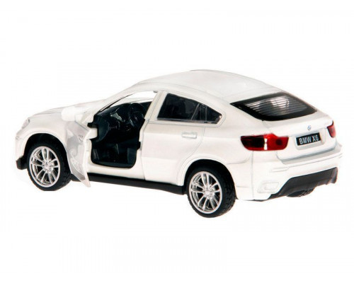 Машина АВТОПАНОРАМА BMW X6, 1/43, белый, инерция, откр. двери, в/к 17,5*12,5*6,5 см