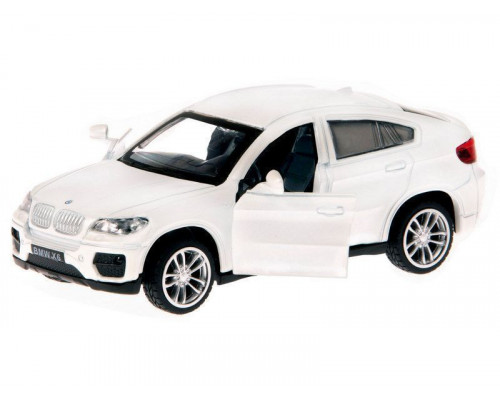 Машина АВТОПАНОРАМА BMW X6, 1/43, белый, инерция, откр. двери, в/к 17,5*12,5*6,5 см