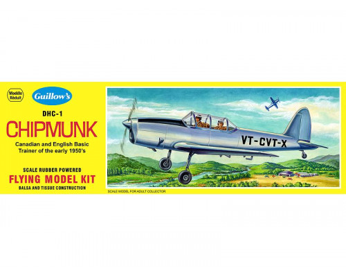 Сборная дер.модель.Самолет D.H. Chipmunk. Guillows 1:24