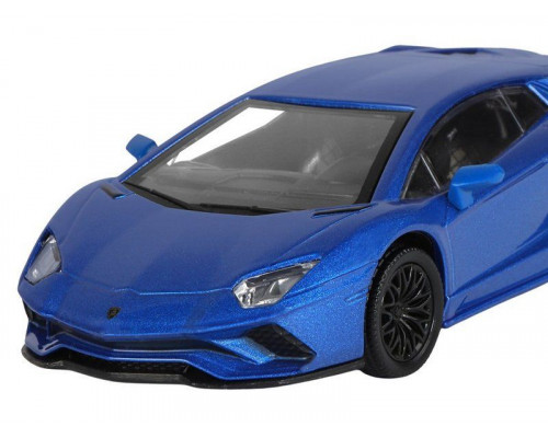 Машина АВТОПАНОРАМА Lamborghini Aventador S Coupe, синий, 1/32, свет, звук, в/к 17,5*12,5*6,5 см
