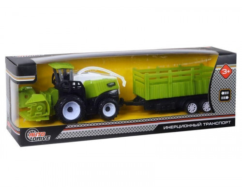 Комбайн AUTODRIVE с молотилкой, инерционный, с прицепом, в/к 26*6,5*8,8 см