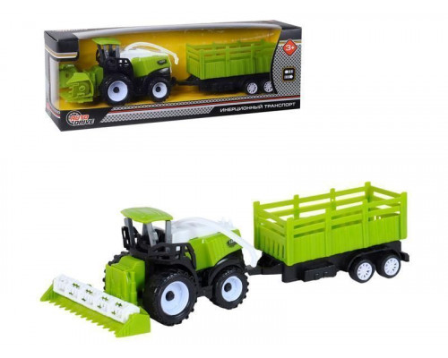 Комбайн AUTODRIVE с молотилкой, инерционный, с прицепом, в/к 26*6,5*8,8 см