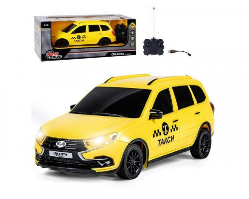 Радиоуправляемая машина AUTODRIVE Lada Granta такси, 1/16, желтый, 40MHz, в/к 34*15*13,5см