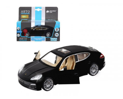 Машина АВТОПАНОРАМА Porsche Panamera S, черный, 1/32, свет, звук, инерция, в/к 17,5*13,5*9 см