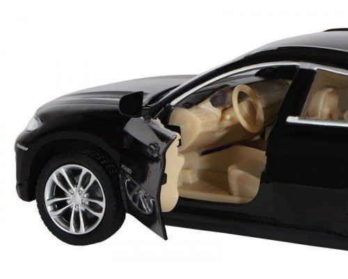 Машина АВТОПАНОРАМА BMW X6, черный, 1/32, свет, звук, инерция, в/к 17,5*13,5*9 см