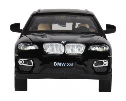 Машина АВТОПАНОРАМА BMW X6, черный, 1/32, свет, звук, инерция, в/к 17,5*13,5*9 см