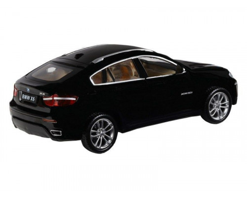 Машина АВТОПАНОРАМА BMW X6, черный, 1/32, свет, звук, инерция, в/к 17,5*13,5*9 см