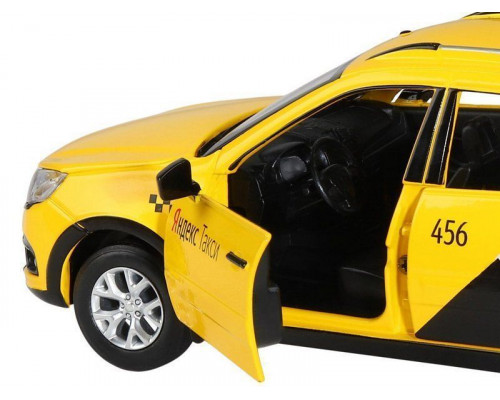 Машина АВТОПАНОРАМА Яндекс.Такси LADA GRANTA CROSS, желтый, 1/24, в/к 24,5*12,5*10,5 см