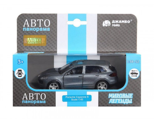 Машина АВТОПАНОРАМА Porsche Cayenne S, серый перламутр, 1/43, инерция, в/к 17,5*12,5*6,5 см