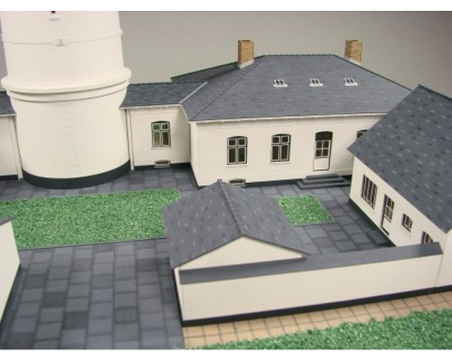 Сборная картонная модель Shipyard маяк Lighthouse Kampen with buildings (№74), 1/87