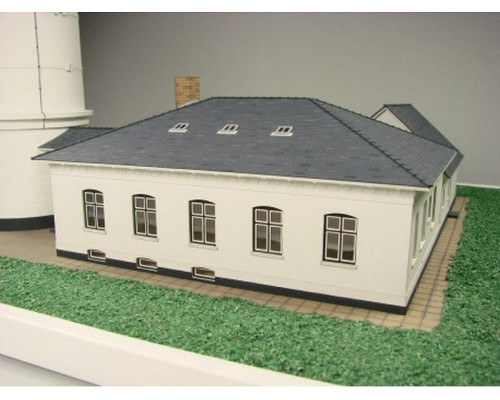 Сборная картонная модель Shipyard маяк Lighthouse Kampen with buildings (№74), 1/87
