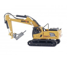 Металлический экскаватор с отбойным молотом HUI NA TOYS 1/60