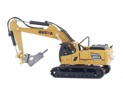 Металлический экскаватор с отбойным молотом HUI NA TOYS 1/60