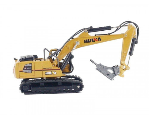 Металлический экскаватор с отбойным молотом HUI NA TOYS 1/60
