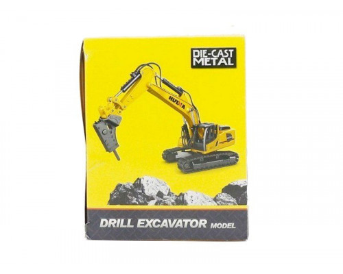 Металлический экскаватор с отбойным молотом HUI NA TOYS 1/60