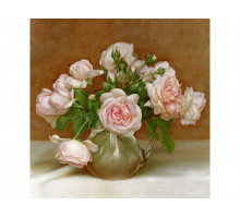 Алмазная мозаика 30х30 БУЗИН. РОЗОВАЯ СИМФОНИЯ (26 цветов)