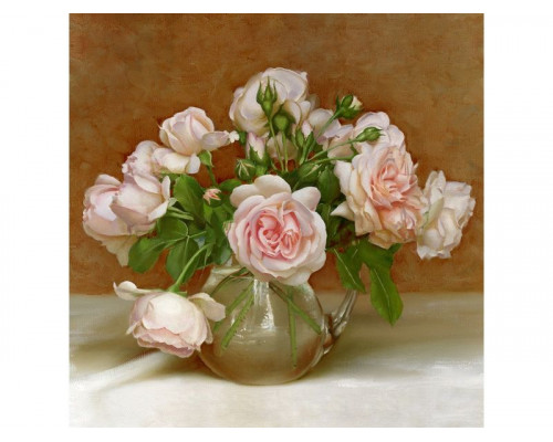 Алмазная мозаика 30х30 БУЗИН. РОЗОВАЯ СИМФОНИЯ (26 цветов)