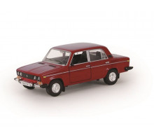 Машина "АВТОПАНОРАМА" ВАЗ 2106 красная,1/22, инерция, Pull Bаck механизм, в/к 10*12*22 cм