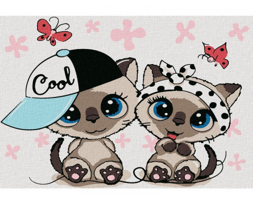 Картина по номерам 20х30 КОТЯТА (8 цветов)