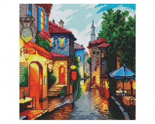 Картина мозаикой 30х30 ТИХАЯ УЛОЧКА (квадрат) (40 цветов)