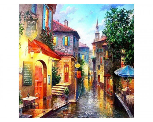 Картина мозаикой 30х30 ТИХАЯ УЛОЧКА (квадрат) (40 цветов)