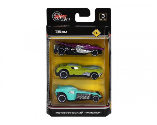 Набор металлических машинок AUTODRIVE JB0404616 3шт.,  в/к 16,7*10,5*3,5 см