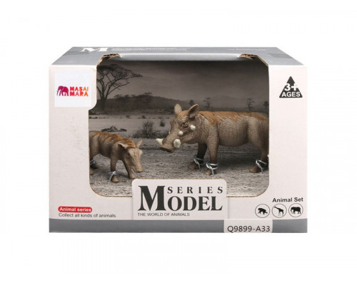 Набор фигурок животных MASAI MARA MM211-131 серии Мир диких животных: Семья бородавочников, 2 пр.