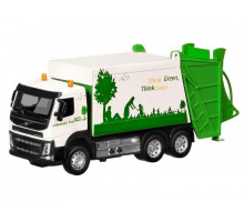 Машина "АВТОПАНОРАМА" Volvo мусоровоз, белый, 1/50, свет, звук, в/к 28*14*10 см